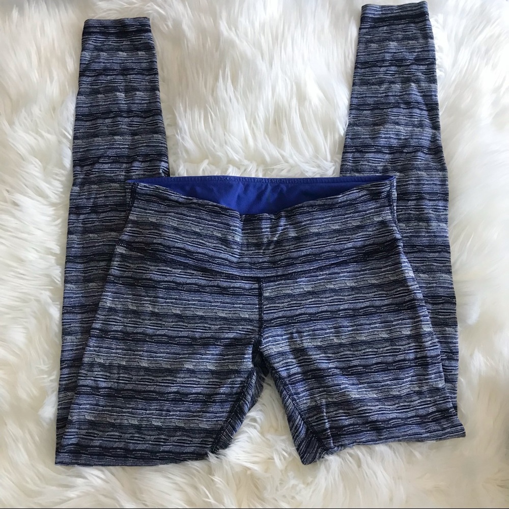 Lululemon Wunder Under Pant III blue space dye full length